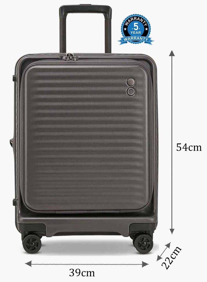 Echolac Celestra FA+ 54 Cm 4-Double Wheeled Hardcase Expandable Cabin Luggage Trolley Case - Dark Grey - Image 2
